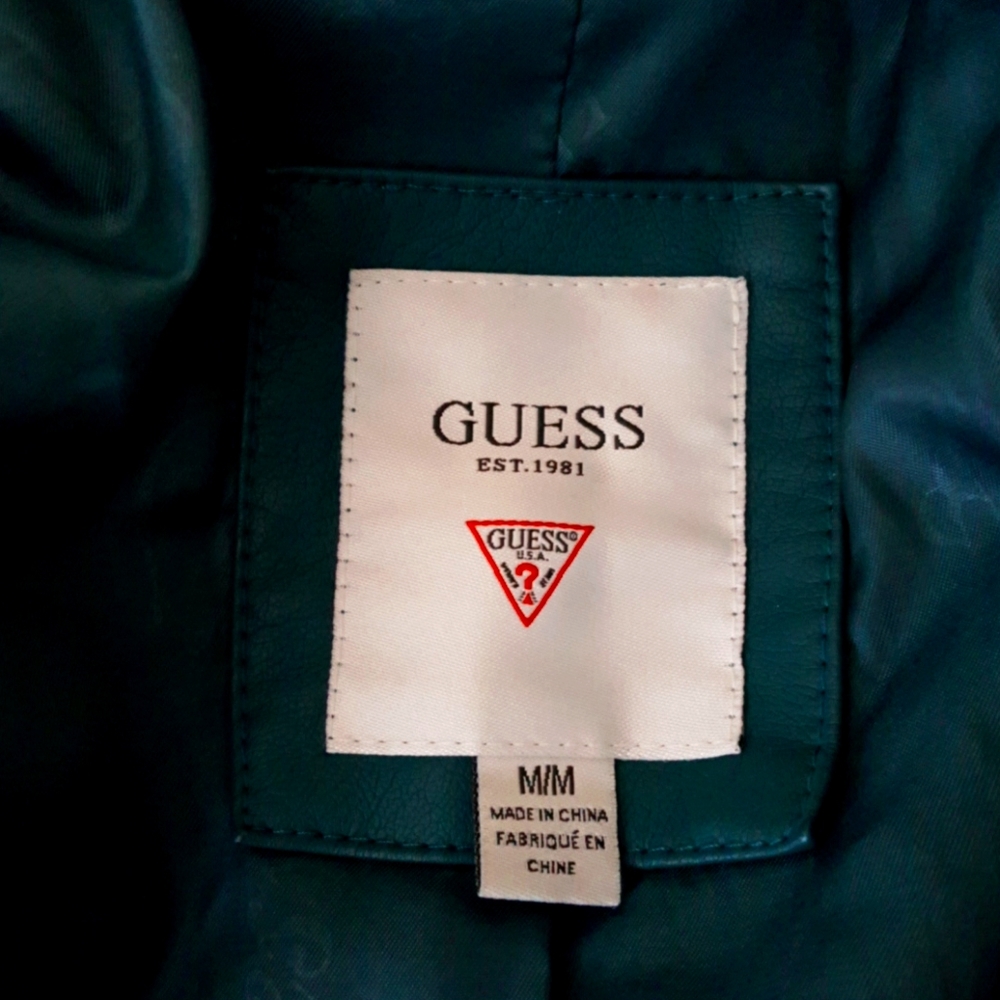 Guess Emerald Colored Leather Jacket size M
